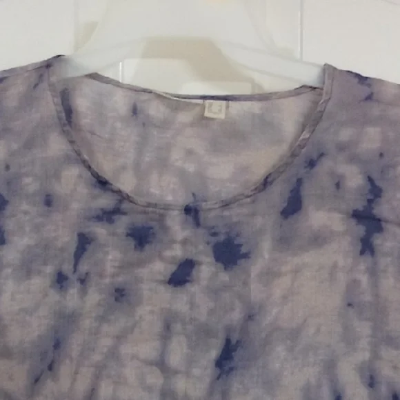 LOGO by Lori Goldstein Purple and Blue Tie-Dye Blouse - Picture 4 of 13